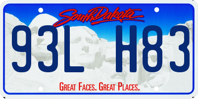 SD license plate 93LH83