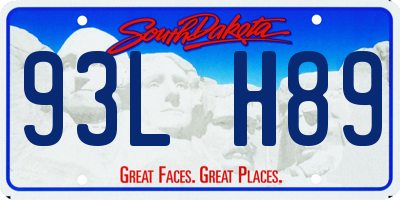 SD license plate 93LH89