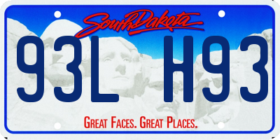 SD license plate 93LH93