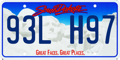 SD license plate 93LH97