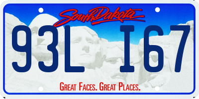 SD license plate 93LI67