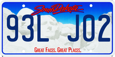 SD license plate 93LJ02