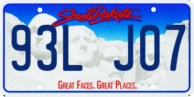 SD license plate 93LJ07