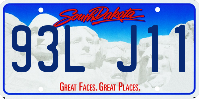 SD license plate 93LJ11