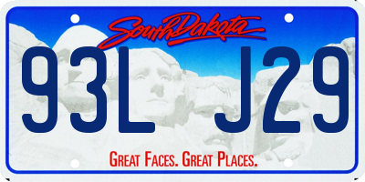 SD license plate 93LJ29