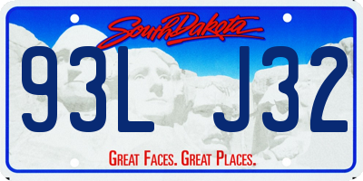 SD license plate 93LJ32