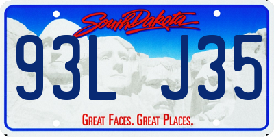 SD license plate 93LJ35