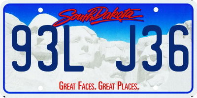 SD license plate 93LJ36