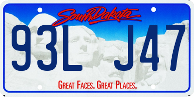 SD license plate 93LJ47