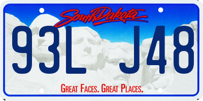 SD license plate 93LJ48