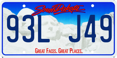 SD license plate 93LJ49