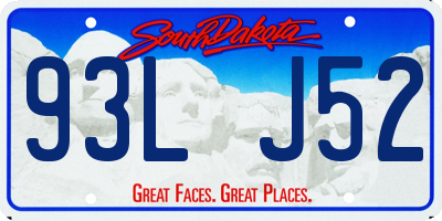 SD license plate 93LJ52