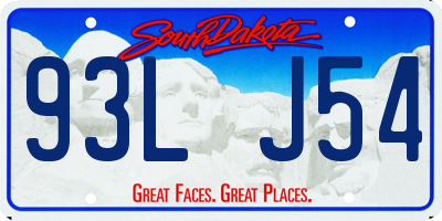 SD license plate 93LJ54