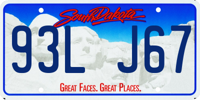 SD license plate 93LJ67