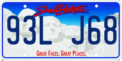 SD license plate 93LJ68