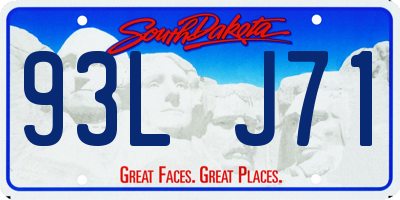 SD license plate 93LJ71