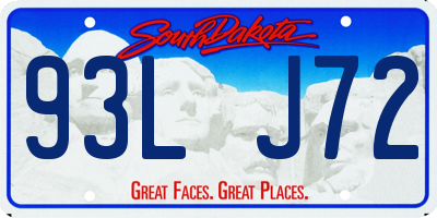 SD license plate 93LJ72