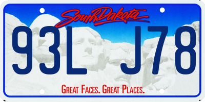 SD license plate 93LJ78