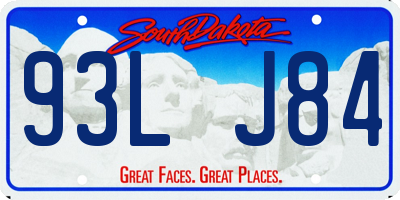 SD license plate 93LJ84