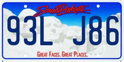 SD license plate 93LJ86