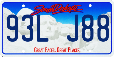 SD license plate 93LJ88