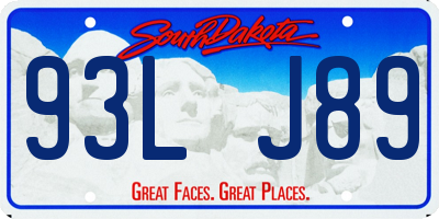 SD license plate 93LJ89