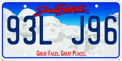 SD license plate 93LJ96