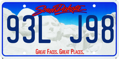 SD license plate 93LJ98