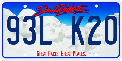 SD license plate 93LK20