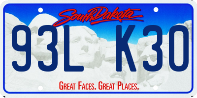 SD license plate 93LK30