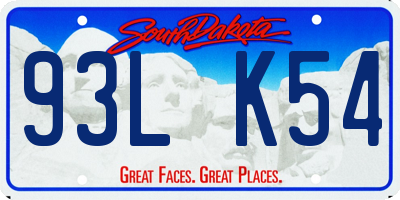 SD license plate 93LK54