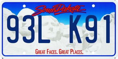 SD license plate 93LK91