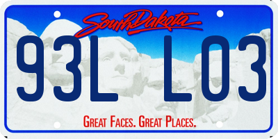 SD license plate 93LL03