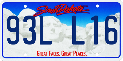 SD license plate 93LL16