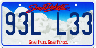 SD license plate 93LL33