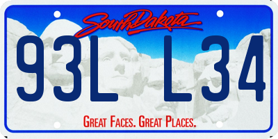 SD license plate 93LL34