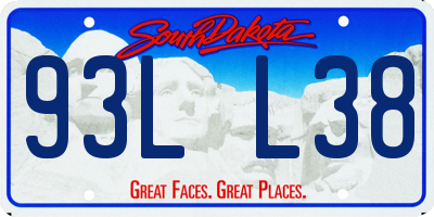 SD license plate 93LL38