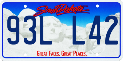 SD license plate 93LL42