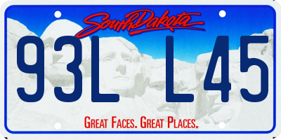 SD license plate 93LL45