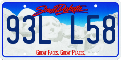 SD license plate 93LL58