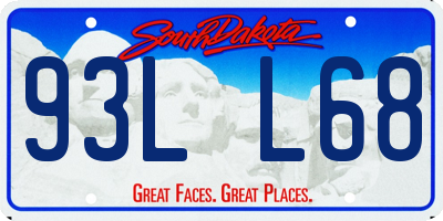 SD license plate 93LL68