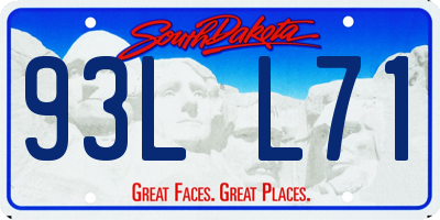 SD license plate 93LL71
