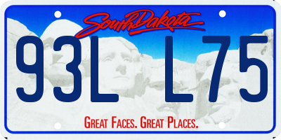 SD license plate 93LL75