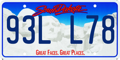 SD license plate 93LL78