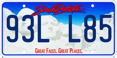 SD license plate 93LL85