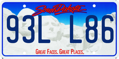 SD license plate 93LL86