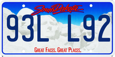 SD license plate 93LL92