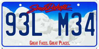 SD license plate 93LM34