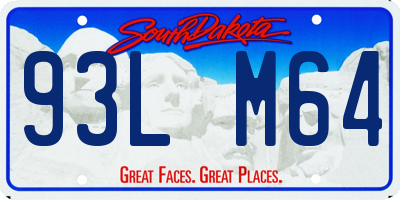 SD license plate 93LM64
