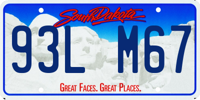 SD license plate 93LM67